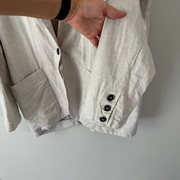 New-Free People Simply Perfect Linen Blazer Size M - Picture 5 of 6